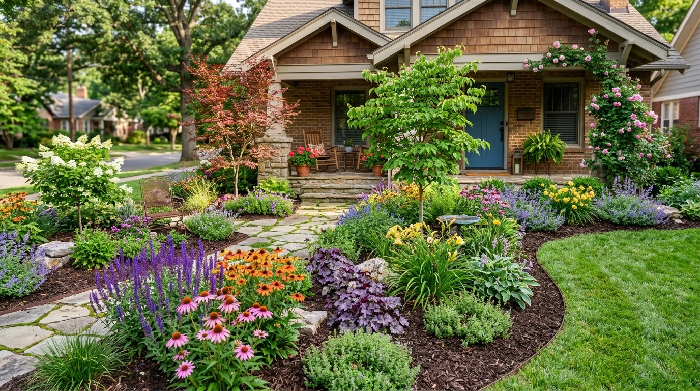 Symmetrical Shrubs at the Entry